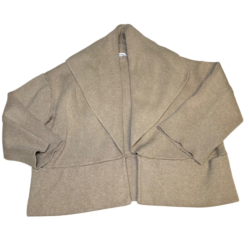 La Lavon tan knit oversized collar cardigan sweater size XL